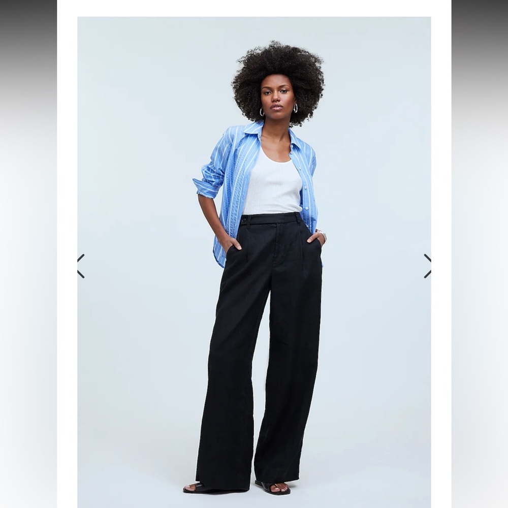 Madewell Harlow Wide Leg Pants 100% Linen